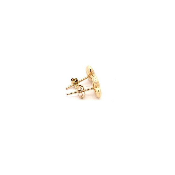 18K Yellow Gold Earrings Heart 1.11 grams Small - Picture 5 of 13